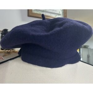 P. R. T. Ultrabasque 100% Wool Felt Unisex ‎ Navy Blue Made In Czech Republic